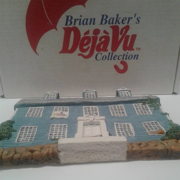 Brian Baker Deja Vu Collection 1510 Colonial House Blue Wall Decor Plaque - Picture 3 of 13